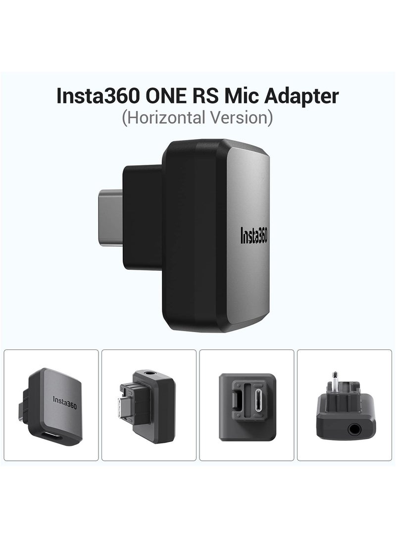 ONE RS Dual Mic Adapter, Insta360 ONE RS Mic Adapter Support Capture Audio 3.5mm Mic USB-C Port Action Camera Accessories Horizontal Version - Image 3